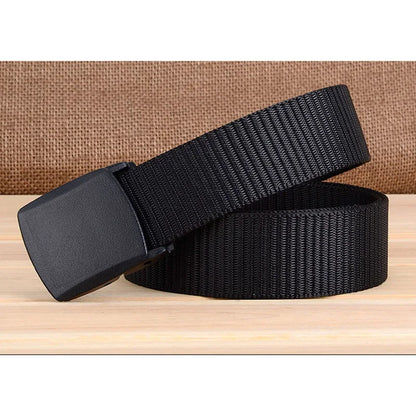 Military Men Belt Army Belts Adjustable Belt Men Outdoor Travel Tactical Waist Belt with Plastic Buckle for Pants 120cm