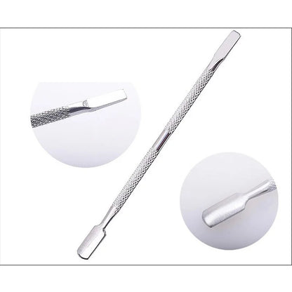 4pcs Steel Cuticle Remover Metal Double Sided nagelriem pusher set Nail Care Tools