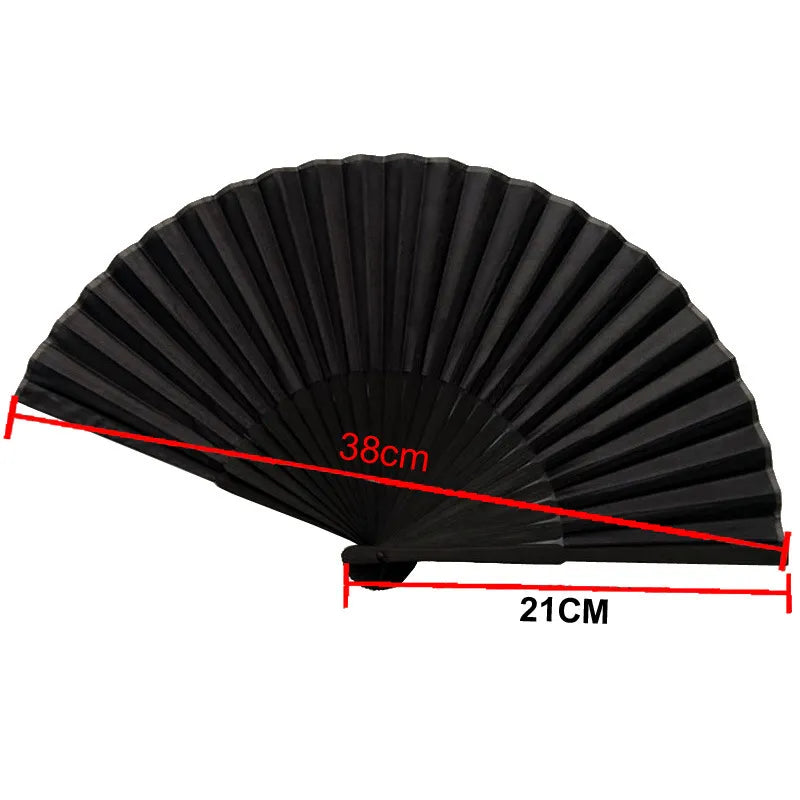 Kinesisk stil Svart Vintage Hand Fan Folding Fans Dans Bröllopsfest Favor Chinese Dance Party Folding Fans