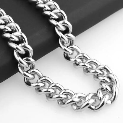 7/9/11/13/15mm Fashion Heavy Men's Necklace Silver Color 316L Stainless Steel Collar Choker Cuban Curb Link Chain