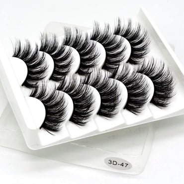 5 Pairs Faux Mink Eyelashes Fluffy