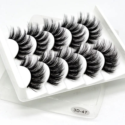 5 par Faux Mink Eyelashes Fluffy