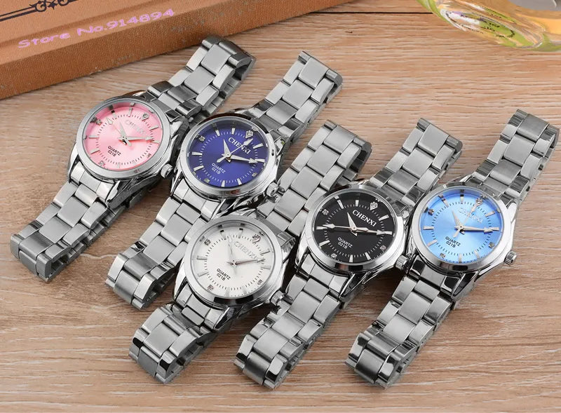 6 Colors CHENXI Brand Watch Luxury Women's Casual Watches Waterproof Watch Women Fashion Dress Rhinestone WristWatch CX021B