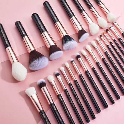 Jessup Makeup Brushes Set 6-25st Foundation Powder Eyeshadow Liner Blending Highlighter Brocha Maquillaje RoseGold/Black