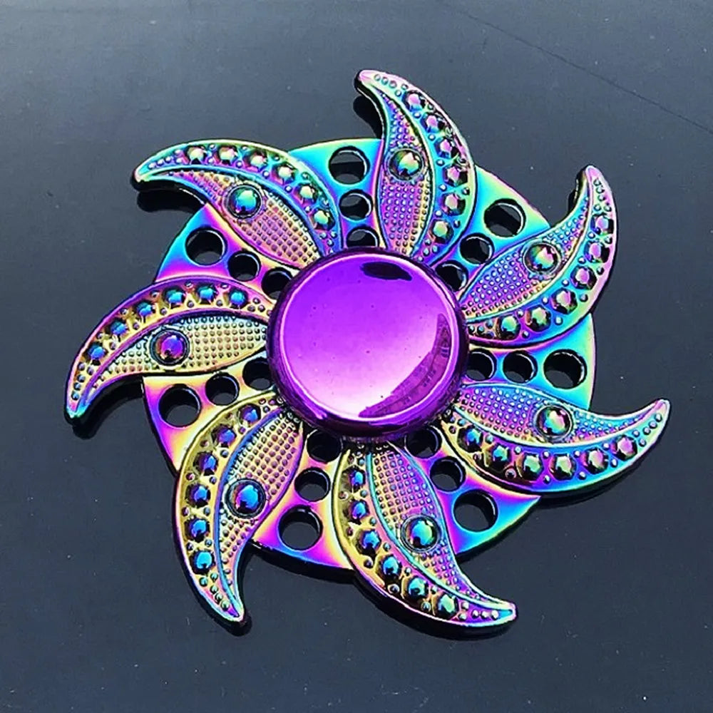 Metal Rainbow Fidget Spinner Färgglad EDC Hand Spinner Anti-ångest leksak för spinnare Fokus lindrar stress ADHD Finger Spinner