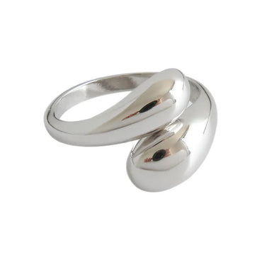 Silver Color  Korean Trendy Smooth Rings for Women Couple Vintage Gold Silver Geometric Handmade Wedding Jewelry