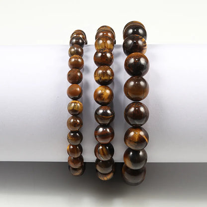 Natural Stone 6/8/10mm Beads Tiger Eye Bracelet Classic Men Women Buddha Black Lava Bracelets Minimalist Yoga Meditation Jewelry