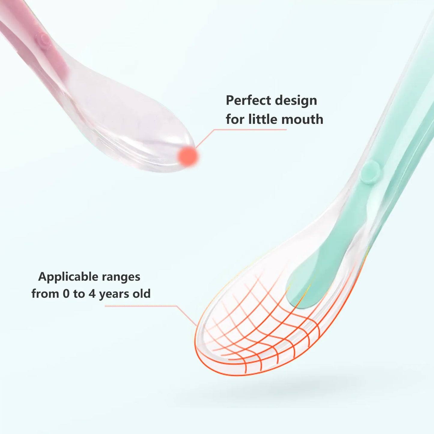 Cuillère souple en Silicone pour bébé, cuillères d'alimentation d'entraînement pour enfants et nourrissons, détection de la température