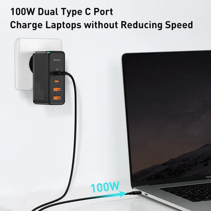 Baseus GaN Laddare 100W USB Typ C PD Snabbladdare med Snabbladdning 4.0 3.0 USB Telefonladdare För MacBook Laptop iPhone 15 14