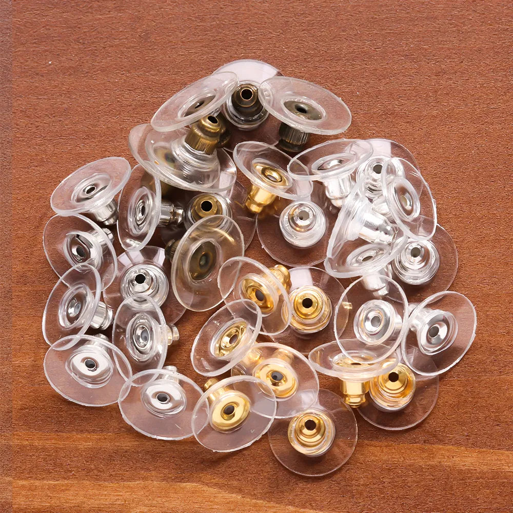 100-500pcs/Lot Rubber Ear Backs Stopper Earnuts Stud Earring Back Supplies For DIY Jewelry Findings Making Accessories Wholesale