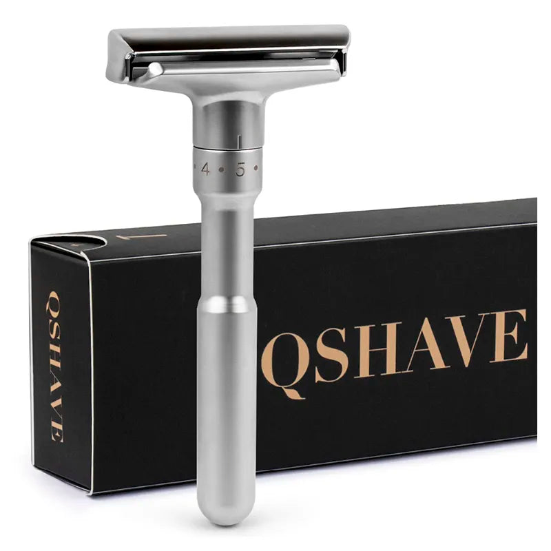 Adjustable Safety Razor Double Edge Classic Mens Shaving Mild to Aggressive 1-6 File Hair Removal Shaver it with 5 Blades