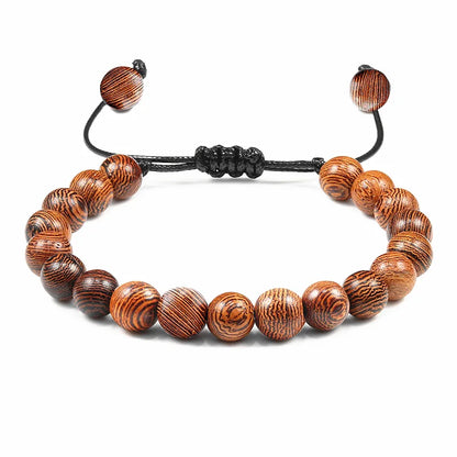 Beaded Bracelet 8mm Natural Tiger eye Lava Stone Handmade Braided Men's Bracelets for Women Adjustable Jewelry Best Friend Gifts