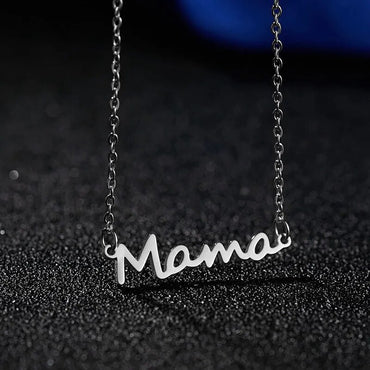 Collier avec pendentif lettre maman pour la fête des mères, 3 couleurs, plaque signalétique pour maman, chaîne clavicule, ras du cou, bijoux de personnalité, nouveaux cadeaux