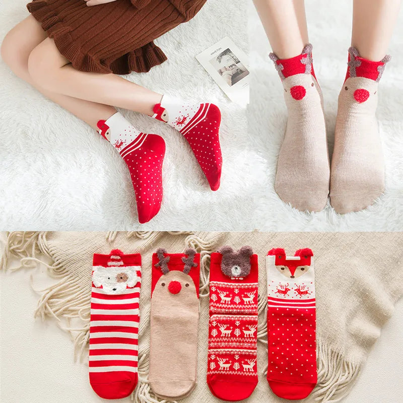 Chaussettes de noël de dessin animé, décorations de joyeux noël pour la maison, cadeaux de noël, fournitures de bonne année