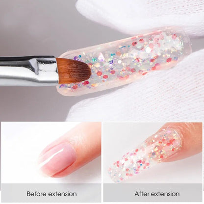 15ml Poly Nail Gel Glitter Building Nail Gel For Manicure Nail Art Design Luminous Polygels Extension Nail Gel For Nail