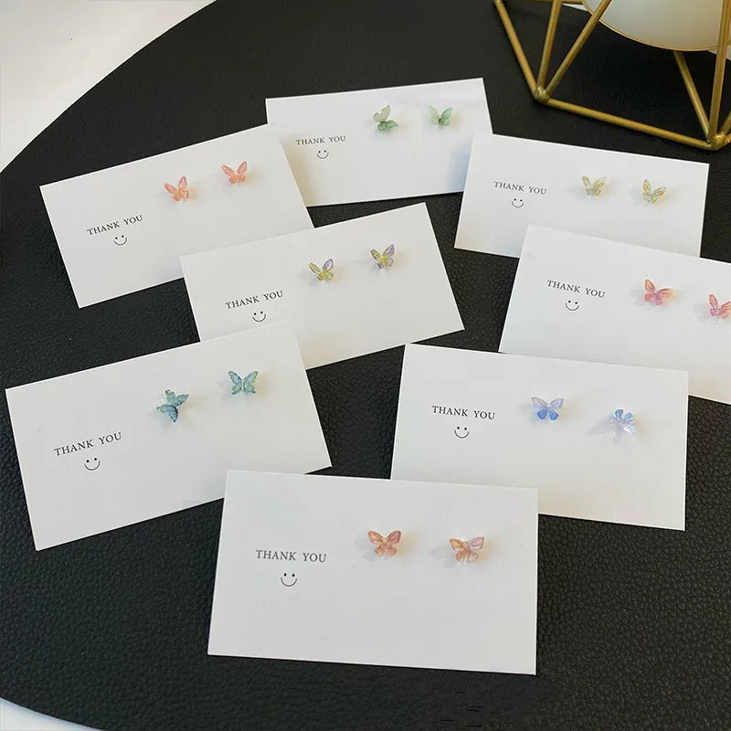 Simple Colorful Fairy Stereo Butterfly Stud Earrings For Women Mini Cute Hypoallergenic Butterflies Earring Party Jewerly