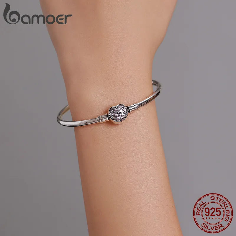 BAMOER 925 Sterling Silver Snake Chain Armband &amp; Armband