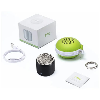 EWA A106 Pro Mini haut-parleur Bluetooth avec radiateur de basses personnalisé, étanche IPX7, haut-parleurs super portables, étui de voyage emballé