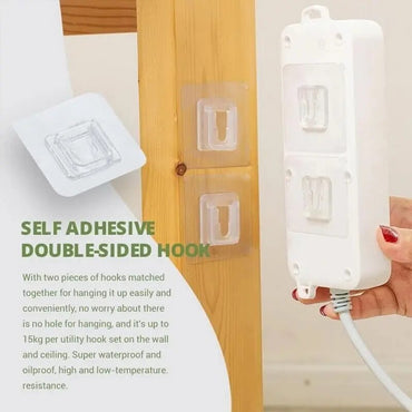 Multi-Purpose Hooks 5/10 Pairs Double-sided Adhesive Wall Hooks Waterproof Clothes Hats Towel Hooks Kitchen Bath Door Hooks