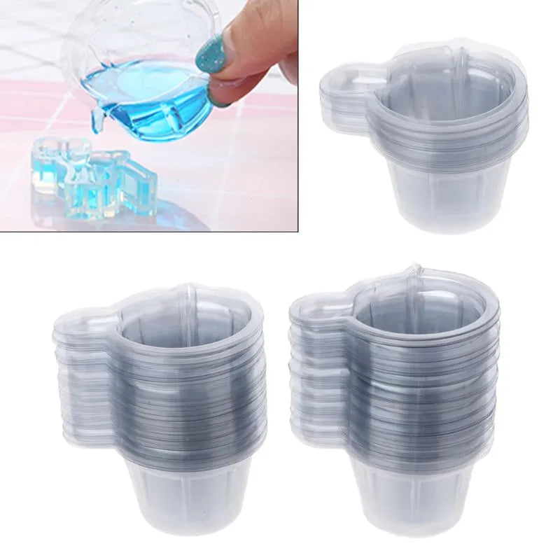 Distributeur de gobelets jetables en plastique de 40ML, 20 à 100 pièces, Kit de moules en résine de Silicone pour bricolage, résine époxy, outils de fabrication de bijoux, accessoires