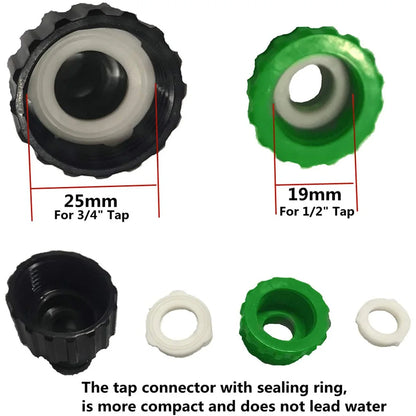 Trädgårdsbevattningsslang ABS Quick Connector 1/2” End Dubbel Haneslang Koppling Ledadapter Förlängningssats för slangrör Tube