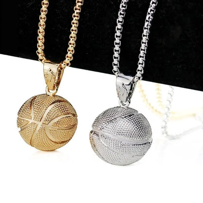 Basketball Football Pendant Necklace Men's Necklace New Style Fashion Metal Pendant Accessories Party Jewelry Two Colors