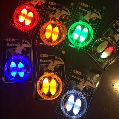 Colorful LED Flash Light Up Shoe Laces Party Disco Shoes Strap Glow Stick Shoelaces Boys Girls Multicolor Shoe Strings