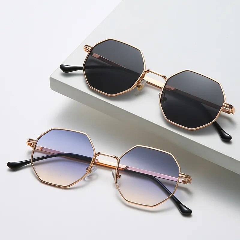 Brand Designer Square Sunglasses Woman Vintage Retro Small Frame Sun Glasses Female Fashion Luxury Polygon Oculos De Sol