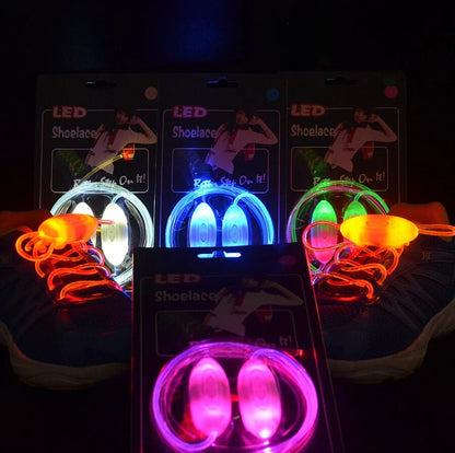 Colorful LED Flash Light Up Shoe Laces Party Disco Shoes Strap Glow Stick Shoelaces Boys Girls Multicolor Shoe Strings