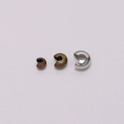 50-100pcs/lot Copper Round Covers Crimp End Beads Dia 3 4 5 mm Stopper Spacer Beads For DIY Jewelry Making Findings Supplies