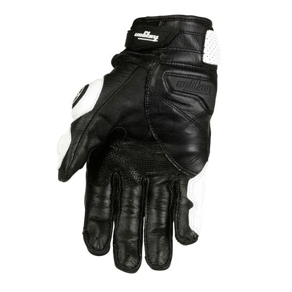 Gants de moto noirs de course en cuir véritable, gants d'équipe de course sur route blancs pour hommes, été et hiver