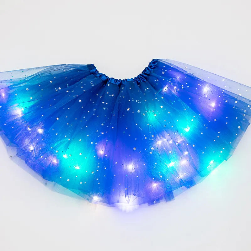 LED lumière rougeoyante enfants filles princesse Tutu jupes enfants tissu fête de mariage danse mini-jupe Costume cosplay LED vêtements