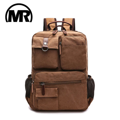 New Men Canvas Backpack Shoulder Bag Students Leisure Bag Computer Bag School Mochila Teenagers 15inch Laptop Rucksack