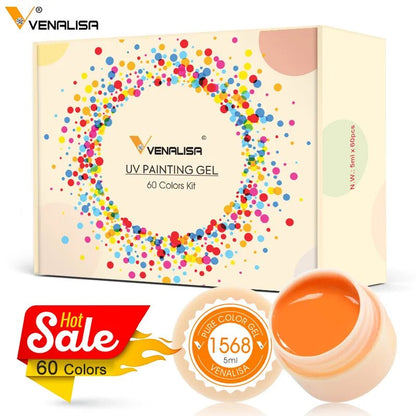 Venalisa Painting Gel 60 colors 5ml Professional Nail Paint Color Gel Polish For Nail Art UV Gel Lacquer Gel Varnish