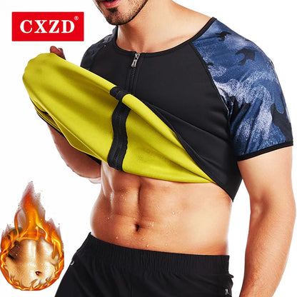 CXZD Men Sauna Suit Heat Trapping Shapewear Sweat Body Shaper Vest Slimmer Sauna suits Compression Thermal Top Fitness Shirt