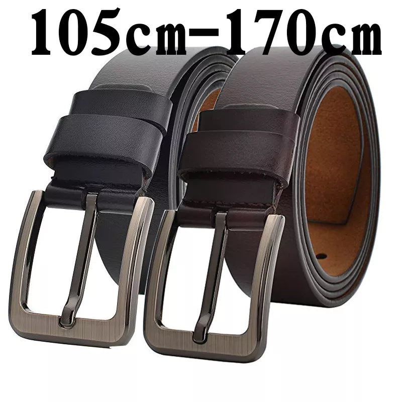 Ceinture en cuir véritable hommes 140 150 160 170 cm grande taille ceintures de créateur de luxe en cuir fendu ceinture de taille de haute qualité