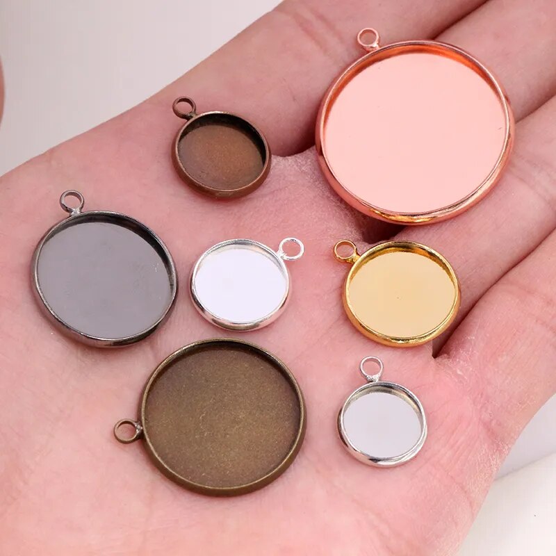 8 10 12 14 16 18 20 25 mm Round Cabochon Base Tray Bezels Blank Setting Supplies For Jewelry Making Findings Bracelet Pendant