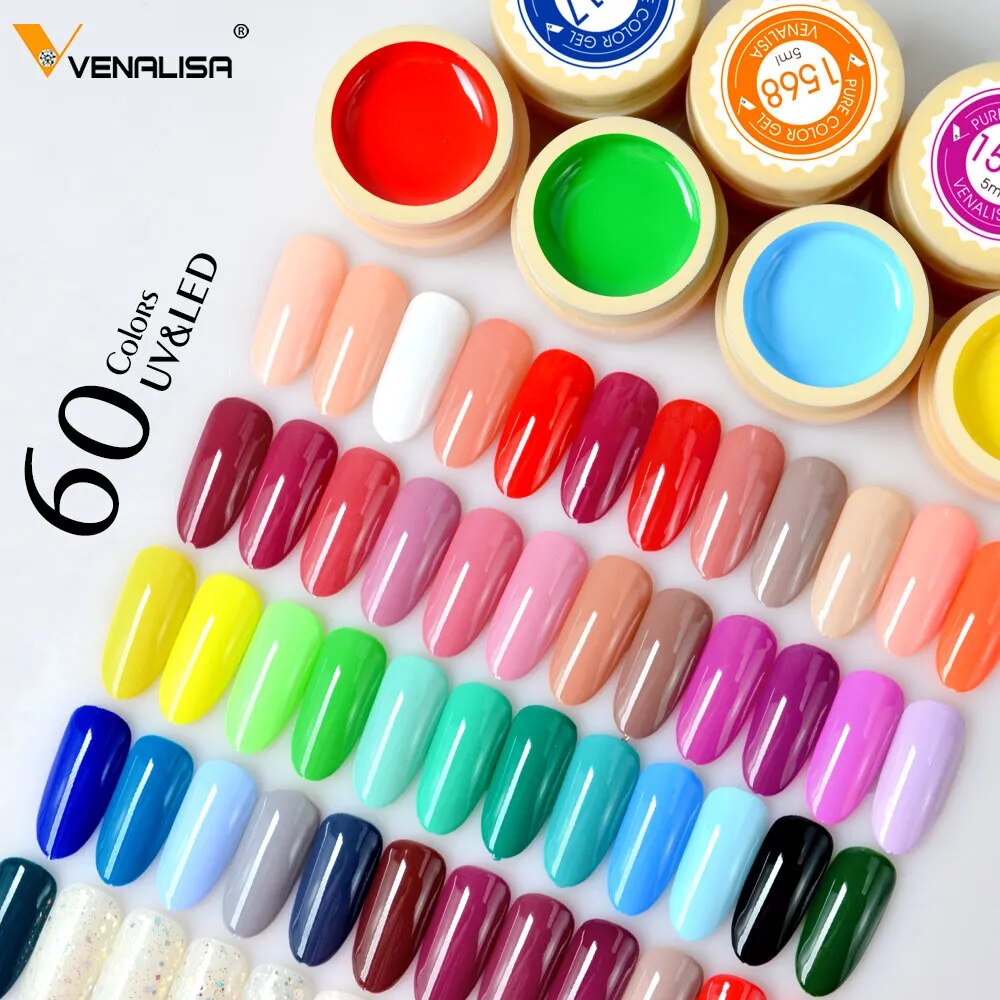 Venalisa Painting Gel 60 colors 5ml Professional Nail Paint Color Gel Polish For Nail Art UV Gel Lacquer Gel Varnish