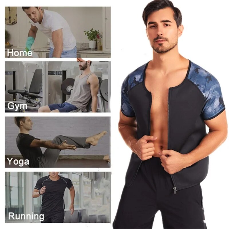 CXZD Men Sauna Suit Heat Trapping Shapewear Sweat Body Shaper Vest Slimmer Sauna suits Compression Thermal Top Fitness Shirt