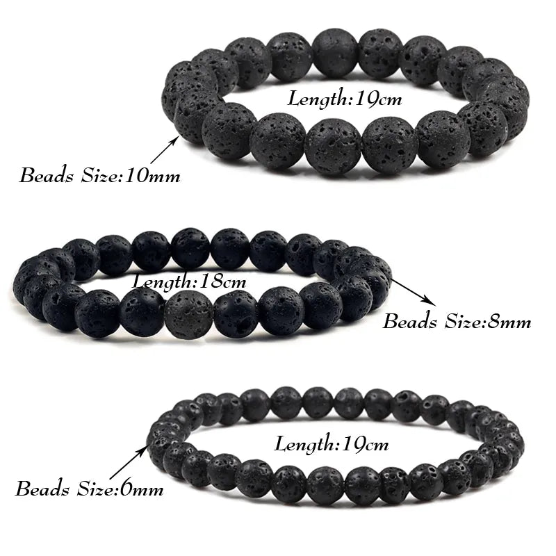 Bracelet en pierre naturelle 6/8/10mm, perles en œil de tigre, classique pour hommes et femmes, bouddha, lave noire, minimaliste, bijoux de méditation de Yoga