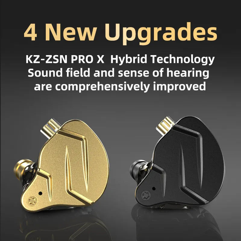 KZ ZSN Pro X écouteurs en métal 1BA + 1DD technologie hybride HIFI basse écouteurs dans l'oreille moniteur casque Sport suppression du bruit casque