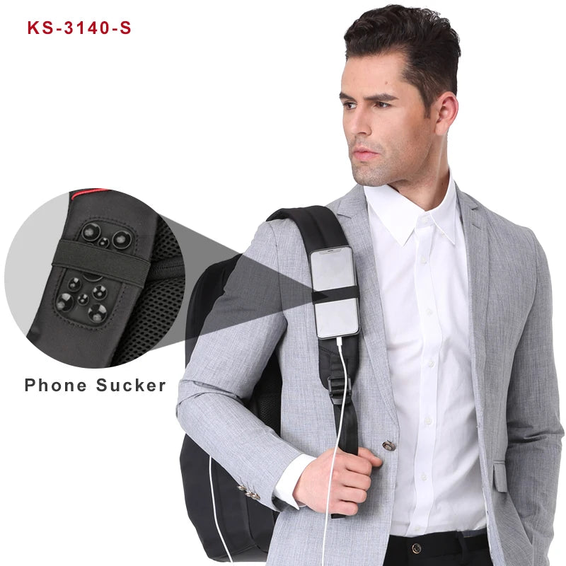 Kingsons Brand 15 17 Backpack for Laptop  External USB Charge Computer Backpacks Anti-theft Waterproof Bags for Men Women