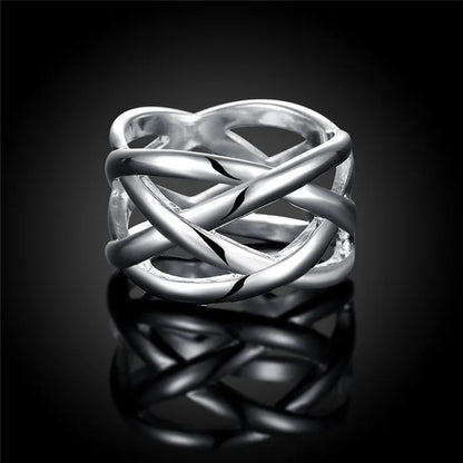 DOTEFFIL 925 Sterling Silver Cross Intertwined Ring För Dam