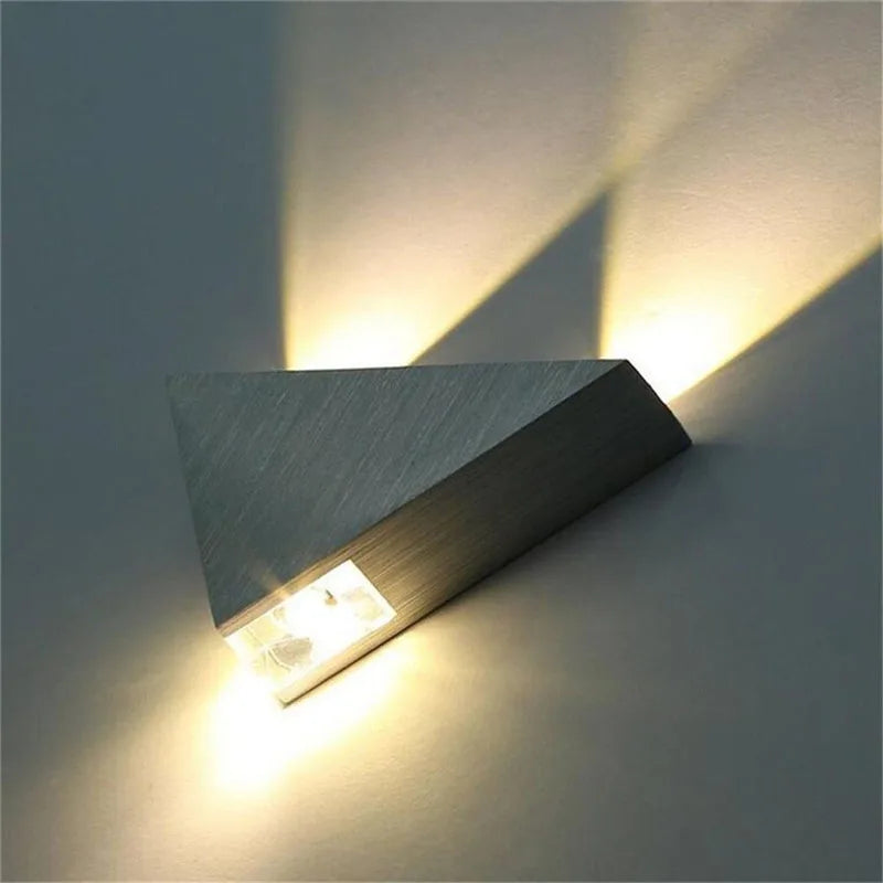 Modern Led Wall Lamp 3W Aluminum Body Triangle Wall Light For Bedroom Home Lighting Luminaire Bathroom Light Fixture Wall Sconce