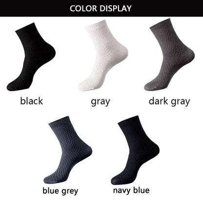 Haute qualité 10 paires/lot hommes chaussettes en Fiber de bambou hommes respirant Compression longues chaussettes affaires décontracté mâle grande taille 38-45