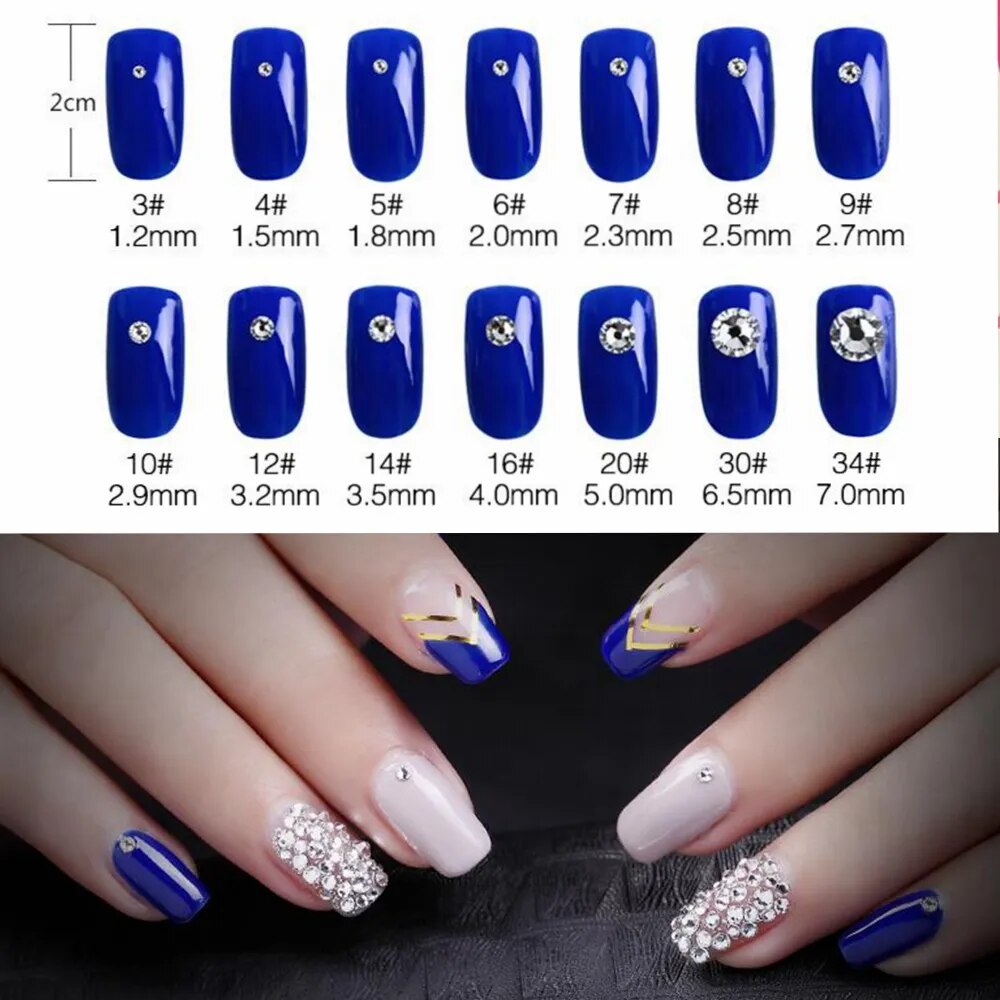 Super Glitter ss3-ss50 Crystal AB Flat Back Non HotFix Nail art Rhinestone 3D Glass Nail Art Decorations Garment Mix Rhinestone