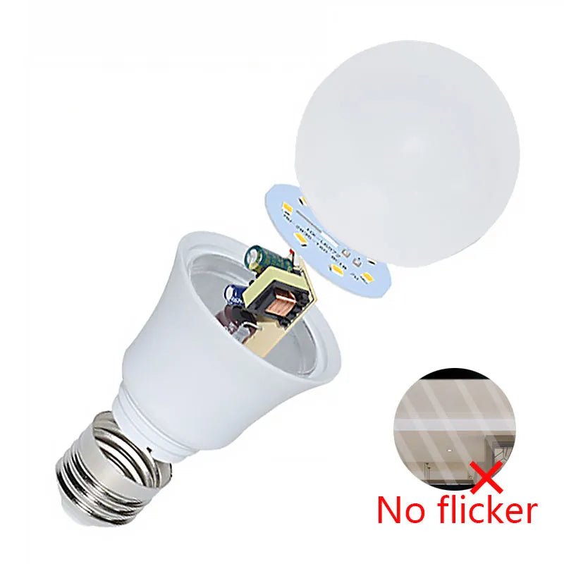 10pcs LED Bulb Lamps E27 AC220V 240V Light Bulb Real Power 20W 18W 15W 12W 9W 5W 3W Lampada Living Room Home LED Bombilla