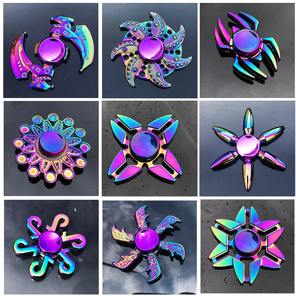 Metal Rainbow Fidget Spinner Färgglad EDC Hand Spinner Anti-ångest leksak för spinnare Fokus lindrar stress ADHD Finger Spinner