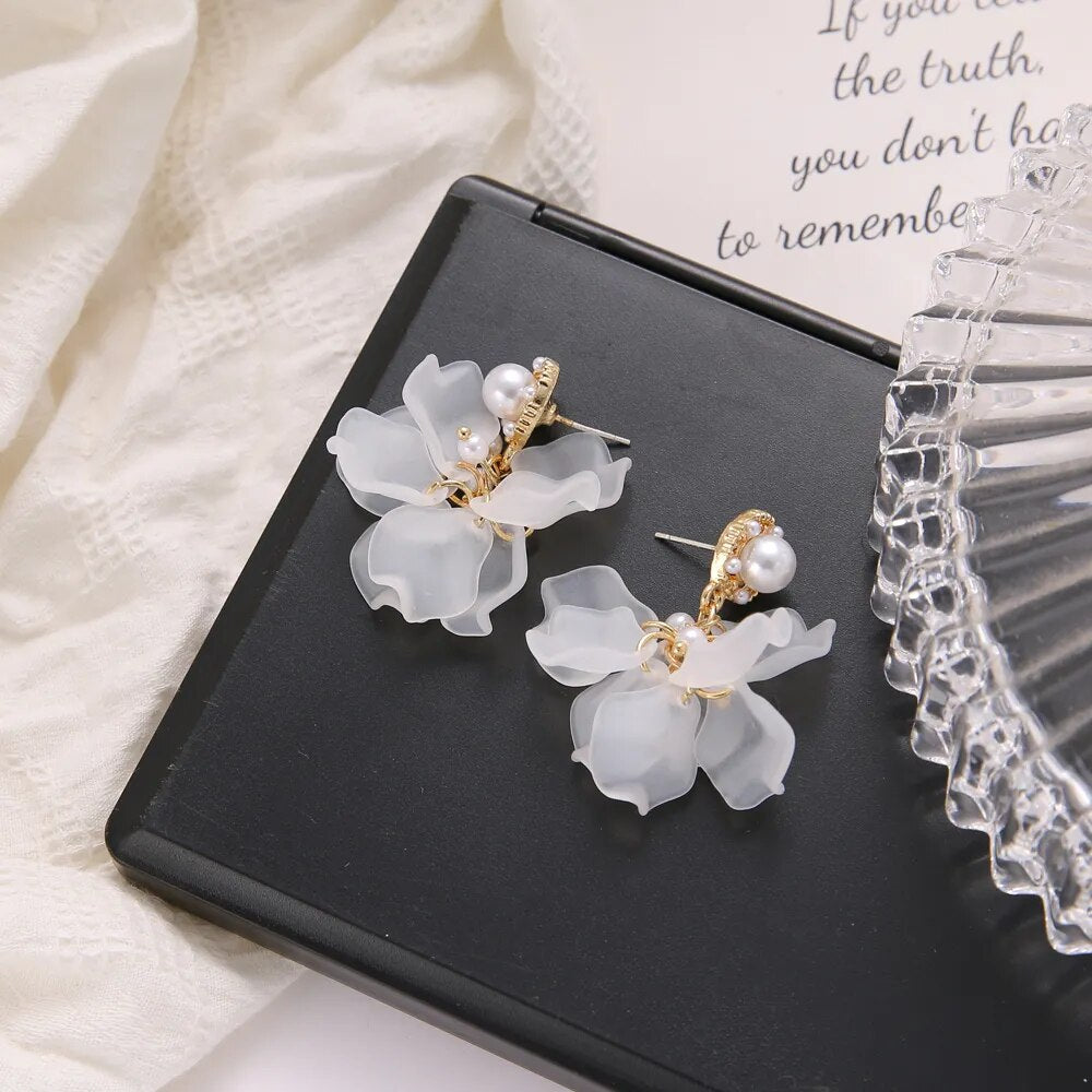 Flower Bohemia Boho Earrings Women Fashion Long Hanging Earrings Crystal Female Wedding Earings Party Jewelry