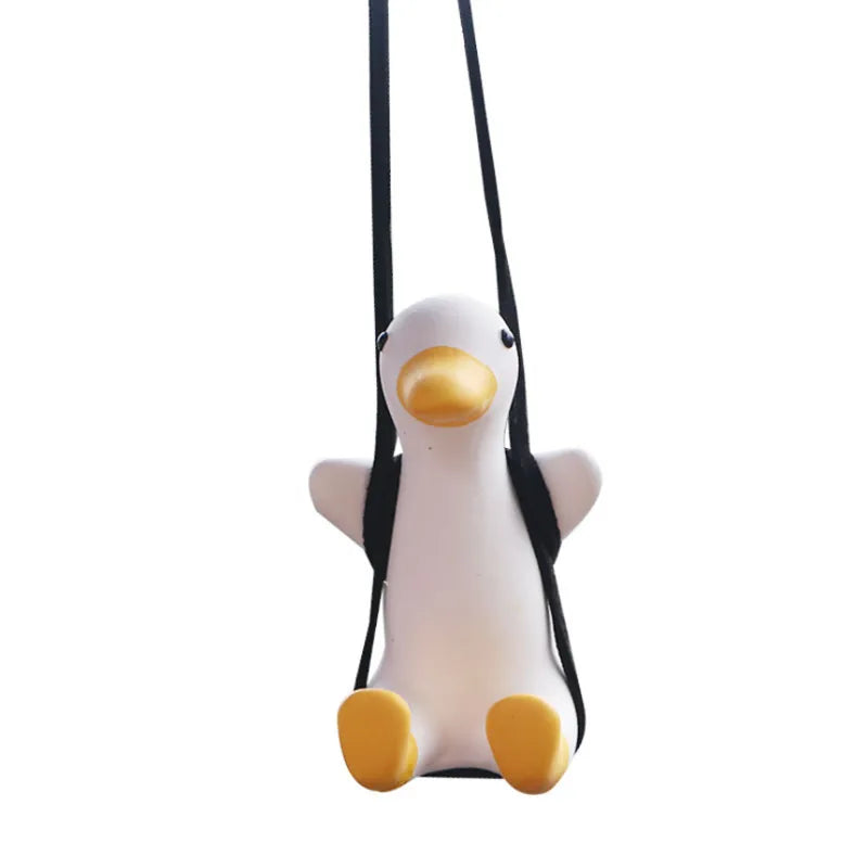 Gips Söt Anime Biltillbehör Swing Duck Pendel Auto Backspegel Ornament Födelsedagspresent Par Tillbehör Bildoft